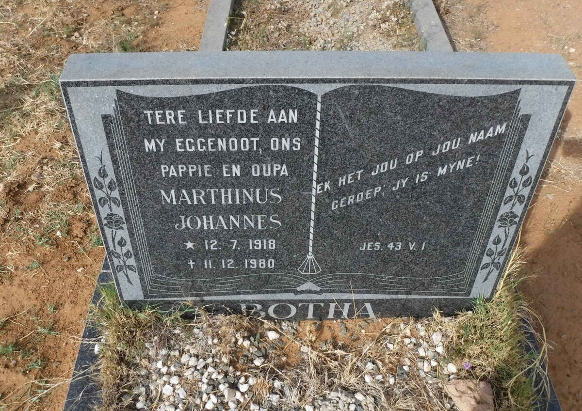 BOTHA Marthinus Johannes 1918-1980