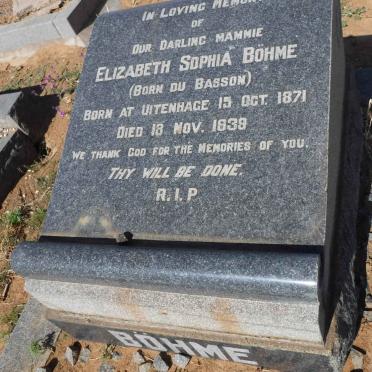 BÖHME Elizabeth Sophia nee DU BASSON 1871-1939