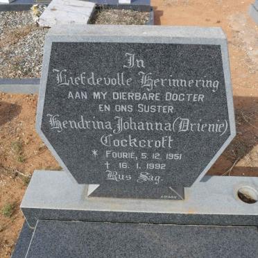 COCKROFT Hendrina Johanna nee FOURIE 1951-1992