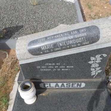 CLAASEN Marie nee NIEUWOUDT 1942-1982