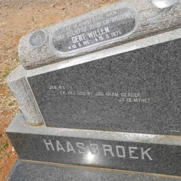 HAASBROEK Gert Willem 1957-1975
