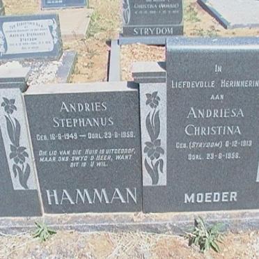 HAMMAN Nicolaas Jacobus 1907-1956 &amp; Andriesa Christina STRYDOM 1913-1956