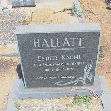 HALLATT Esther Naomi nee ROOTMAN 1899-1972