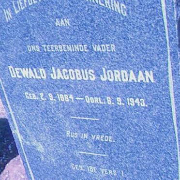 JORDAAN Dewald Jacobus 1864-1943