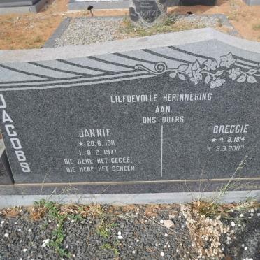 JACOBS Jannie 1911-1977 &amp; Breggie 1914-2007