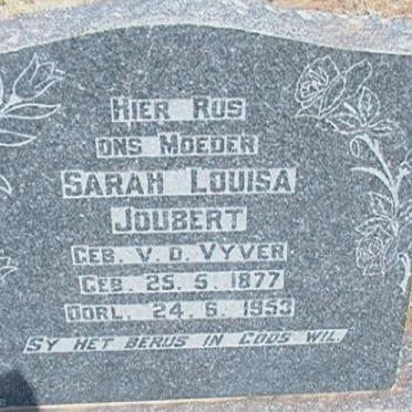 JOUBERT Sarah Louisa nee V.D. VYVER 1877-1953