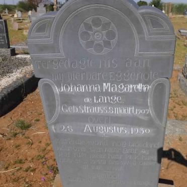 LANGE Johanna Magaretha, de nee STRAUSS 1909-1930