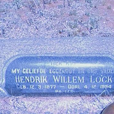 LOCK Hendrik Willem 1877-1954 &amp; Anna J. E. STEAR 1894-1977