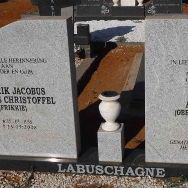 LABUSCHAGNE Fredrik Jacobus Andries Christoffel 1938-2008 &amp; Hester Antoinette BARKHUIZEN 1939-2004