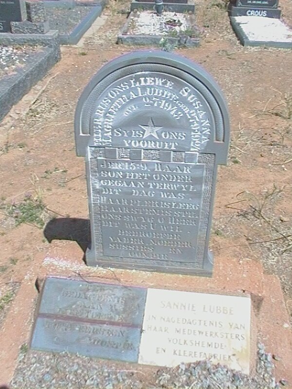 LUBBE Susanna Magrietha 19?4-1943