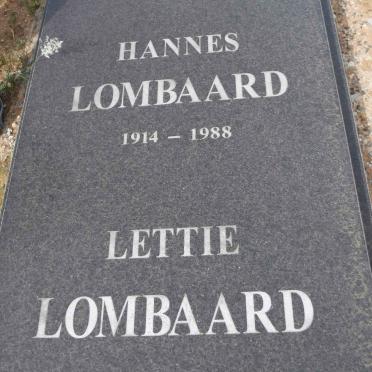 LOMBAARD Hannes 1914-1988 &amp; Lettie 1924-1995