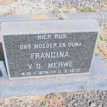 MERWE Francina, v. d. 1874-1972