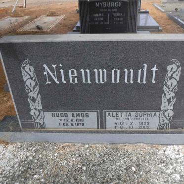 NIEUWOUDT Hugo Amos 1918-1975 &amp; Aletta Sophia SCHUTTE 1923-2002