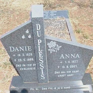 PLESSIS Danie, du 1925-19?? &amp; Anna 1927-2007