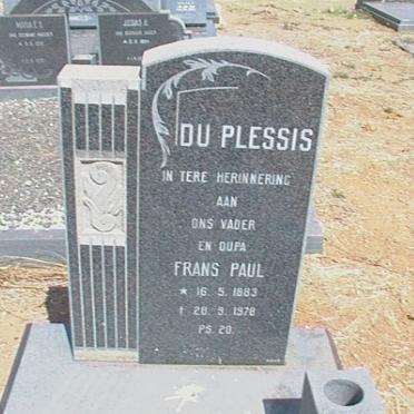 PLESSIS Frans Paul, du 1883-197?