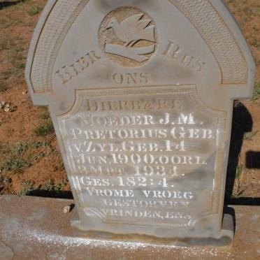 PRETORIUS J.M. nee VAN ZYL 1900-1934