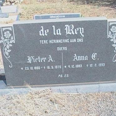 REY Pieter A., de la 1890-1975 &amp; Anna C. 1??3-1993