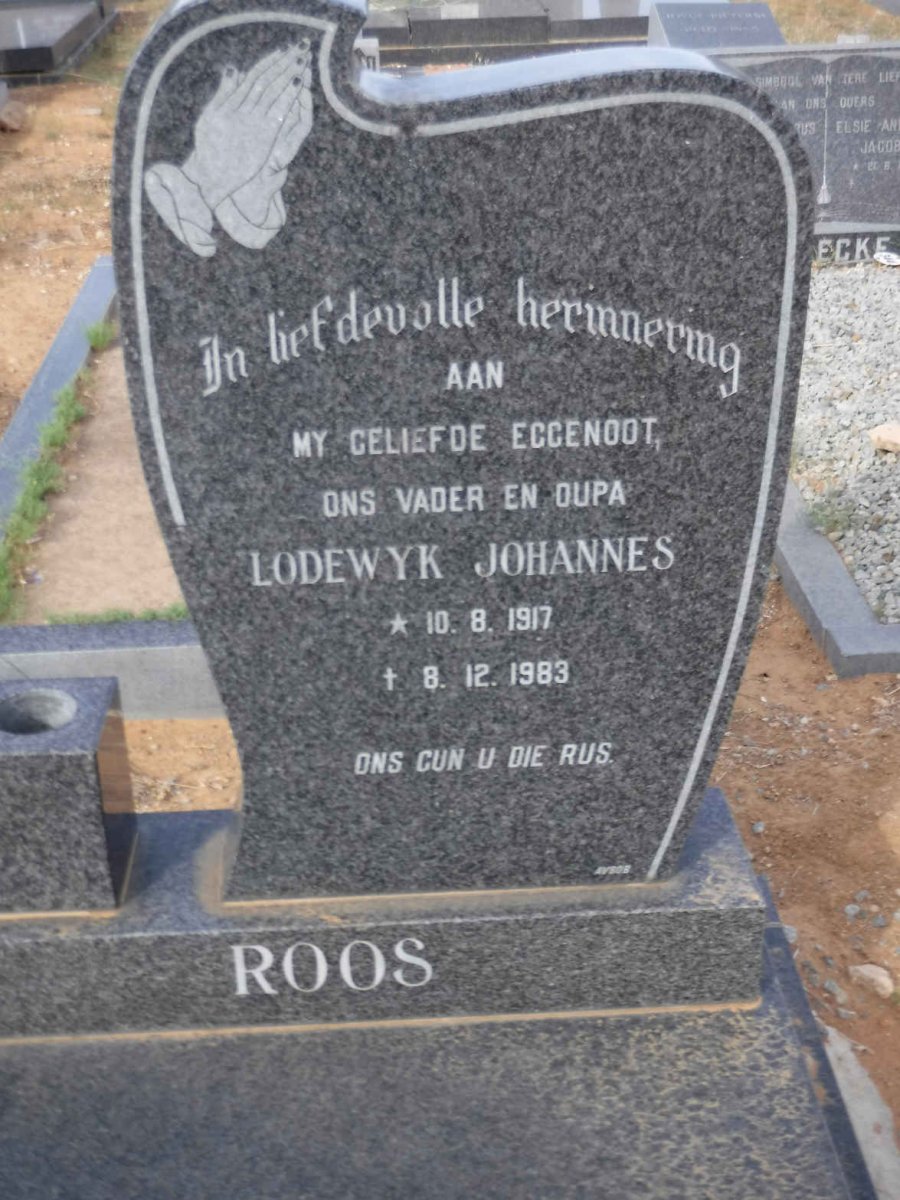 ROOS Lodewyk Johannes 1917-1983