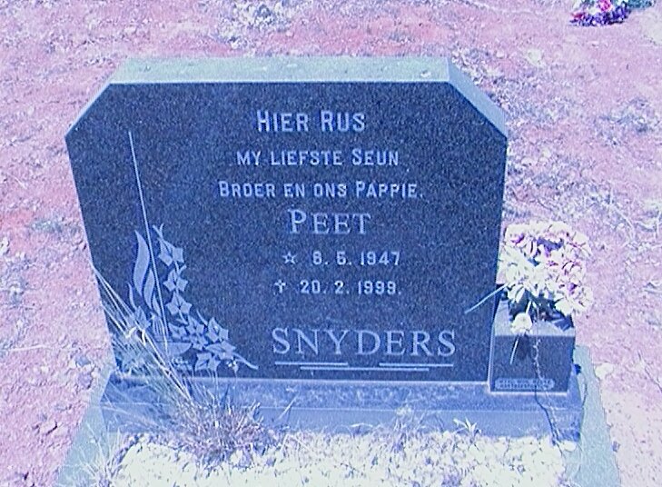 SNYDERS Peet 1947-1999