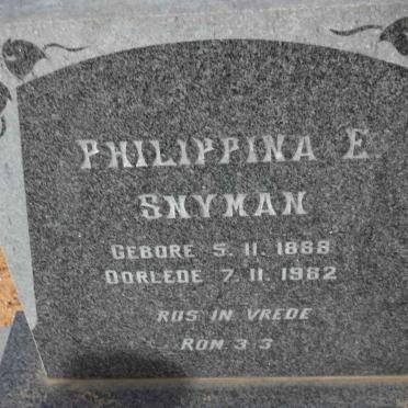 SNYMAN Philippina E. 1888-1982