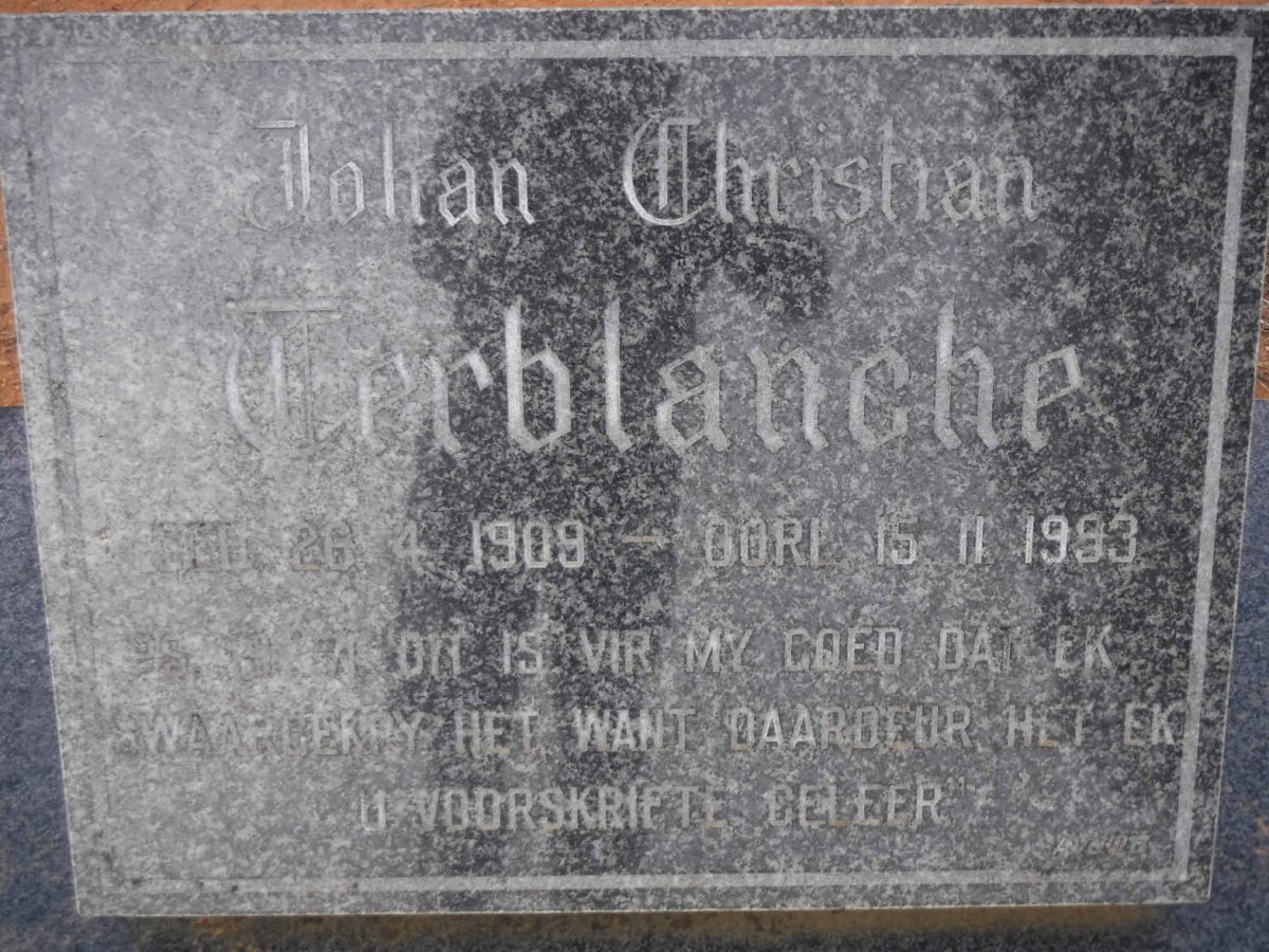 TERBLANCHE Johan Christian 1909-1993