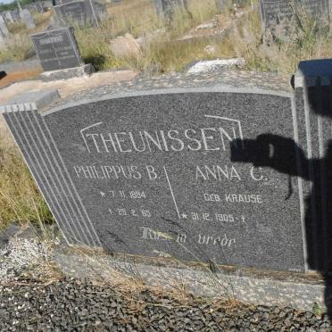 THEUNISSEN Philippus B. 1894-1965 &amp; Anna C. KRAUSE 1905-