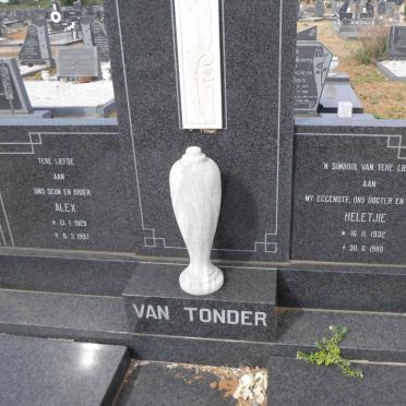 TONDER Alex, van 1929-1997 &amp; Heletjie 1932-1980
