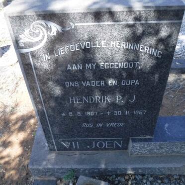 VILJOEN Hendrik P.J. 1907-1967 &amp; Susanna J. 1909-2001