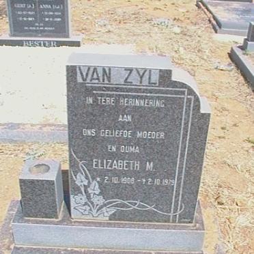 ZYL Elizabeth M., van 1908-1979