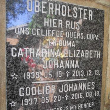 OBERHOLSTER Godliep Johannes 1937-2016 &amp; Catharina Elizabeth Johanna 1939-2013
