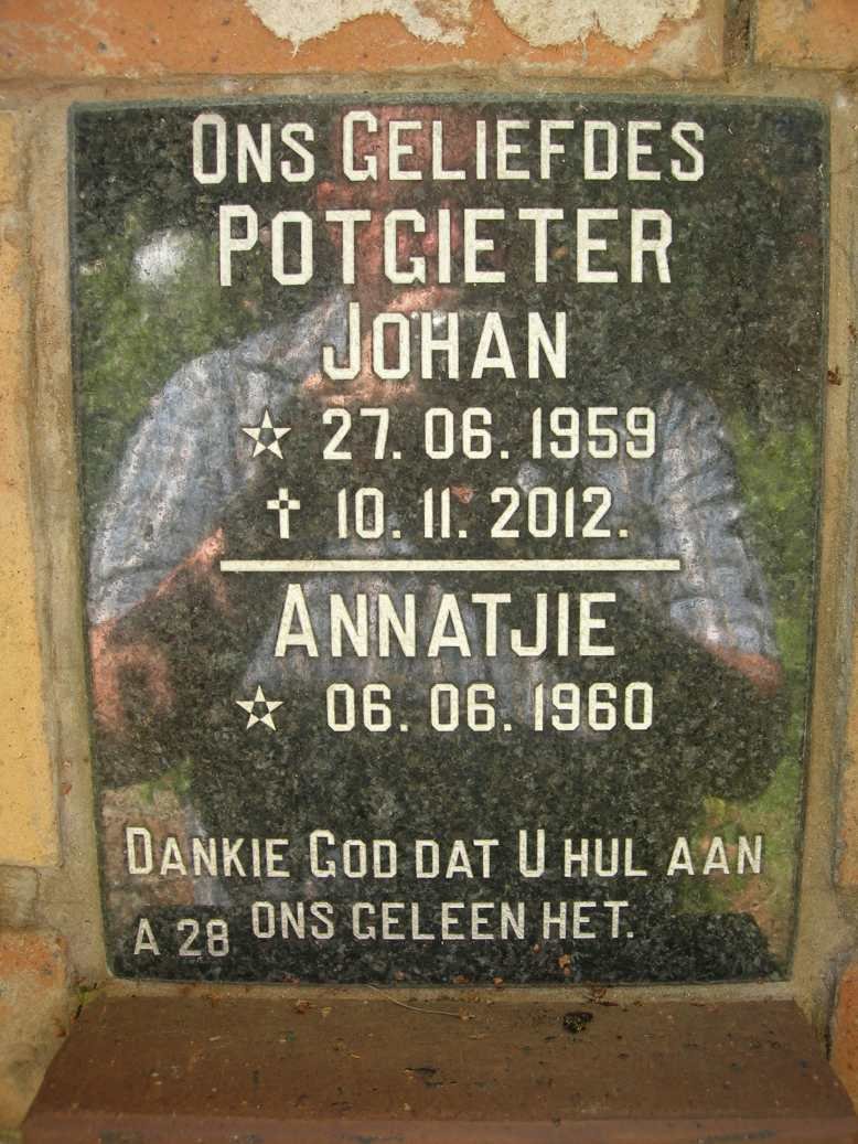 POTGIETER Johan 1959-2012 &amp; Annatjie 1960-