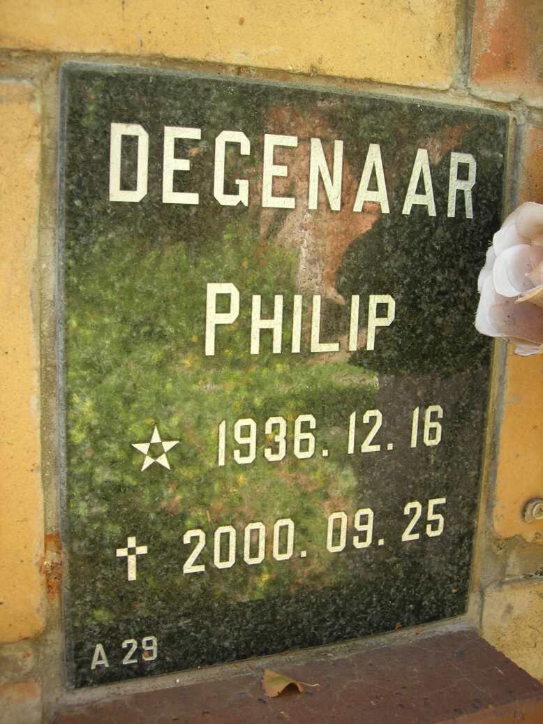 DEGENAAR Philip 1936-2000