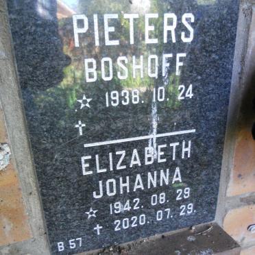PIETERS Boshoff 1938- &amp; Elizabeth Johanna 1942-2020
