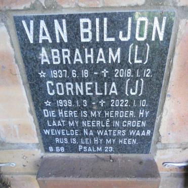 BILJON Abraham L., van 1937-2018 &amp; Cornelia J.1939-2022
