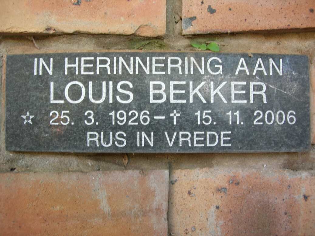BEKKER Louis 1926-2006