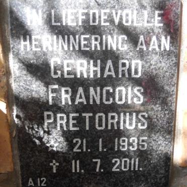 PRETORIUS Gerhard Francois 1935-2011