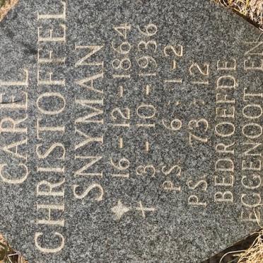 SNYMAN Carel Christoffel 1864-1936