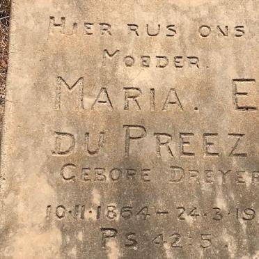 PREEZ Maria E., du nee DREYER 1864-1913
