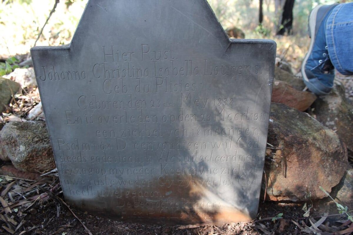 LOURENS Johanna Christina Isabella nee DU PLISIES 1838-1917