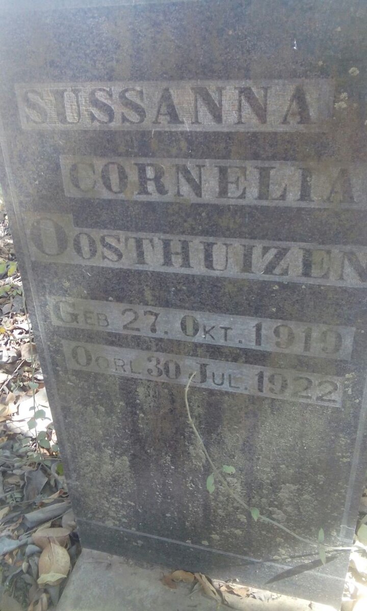 OOSTHUIZEN Sussanna Cornelia 1919-1922