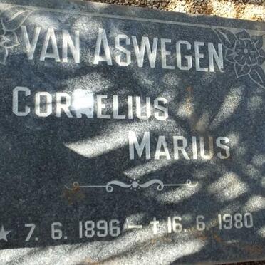 ASWEGEN Cornelius Marius, van 1896-1980