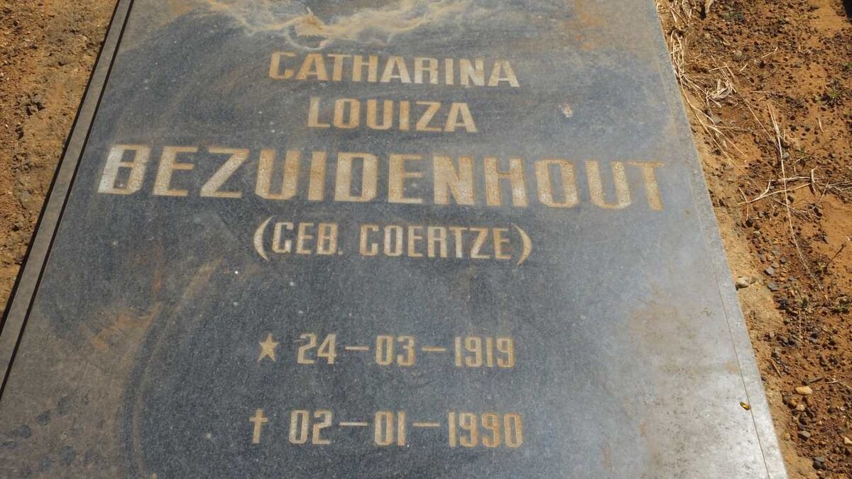 BEZUIDENHOUT Catharina Louiza nee COERTZE 1919-1990