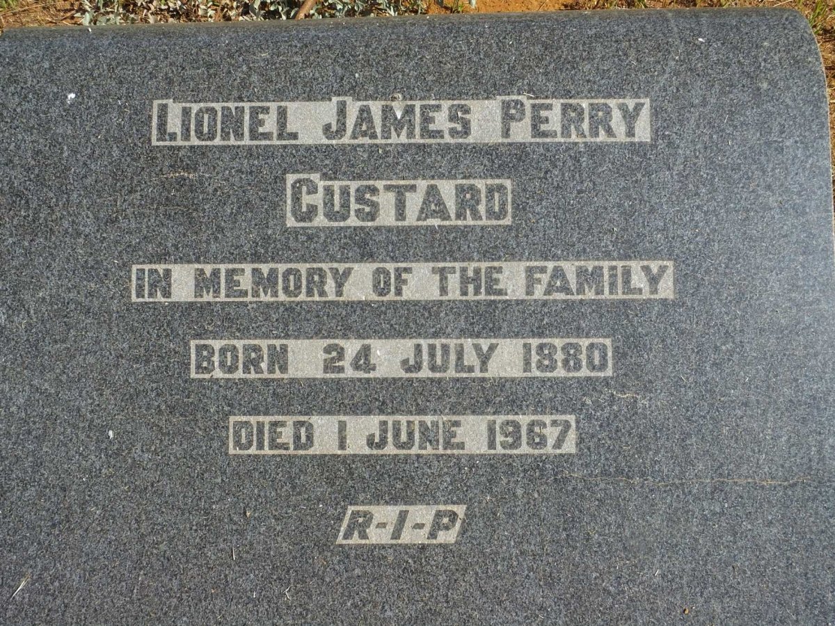CUSTARD Lionel James Perry 1880-1967