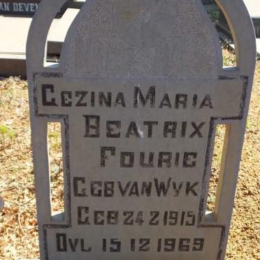 FOURIE Gezina Maria Beatrix nee VAN WYK 1915-1969