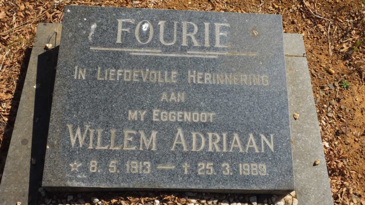 FOURIE Willem Adriaan 1913-1989