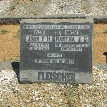 FLEISCHER John P.H. 1872-1950 &amp; Martha J.C. ENGELBRECHT 1877-1957