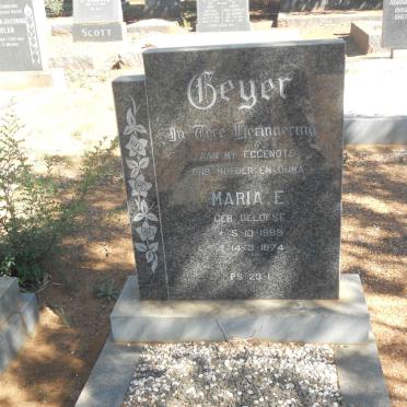 GEYER Maria E. nee OELOFSE 1899-1974