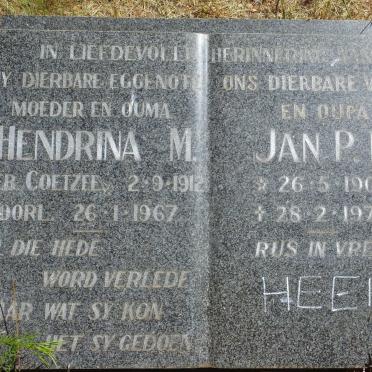 HEENOP Jan P.N. 1906-1974 &amp; Hendrina M. COETZEE 1912-1967