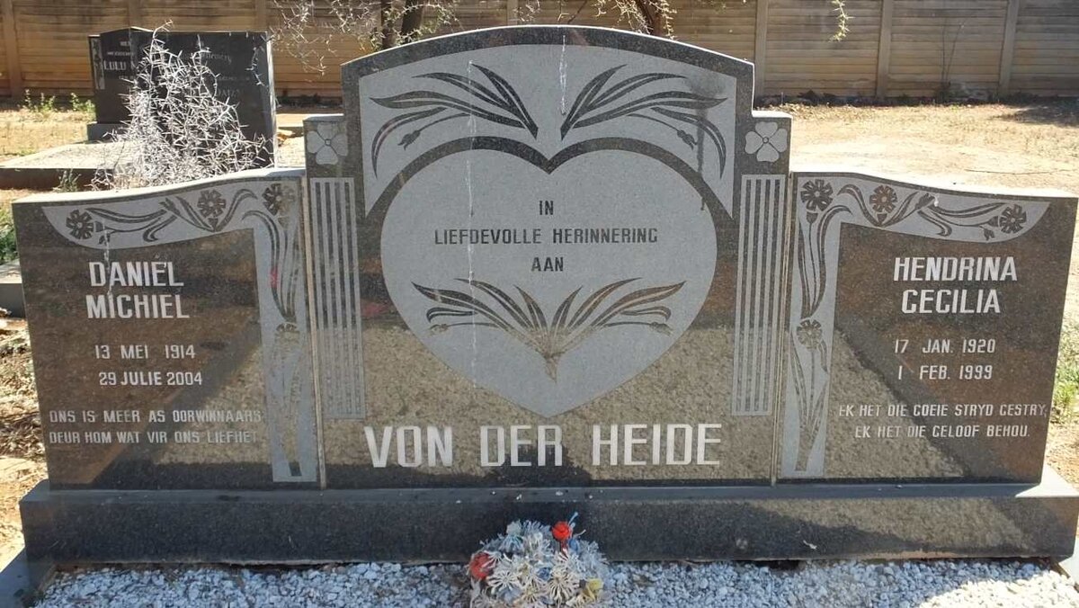 HEIDE Daniel Michiel, von der 1914-2004 &amp; Hendrina Cecilia 1920-1999