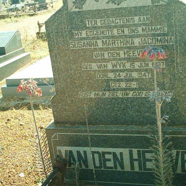 HEEVER Susanna Marthina Jacomina, van den nee VAN WYK 1907-1947